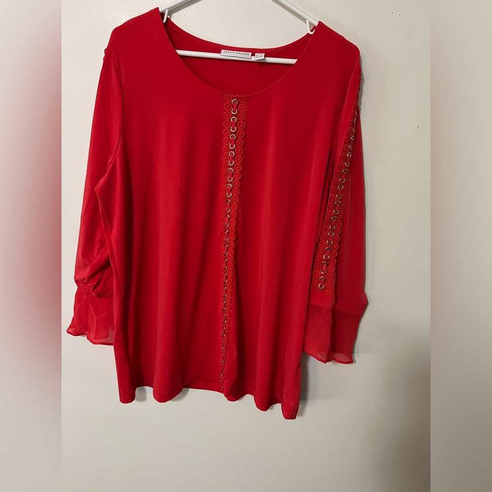 Susan Graver liquid knit top/ XL